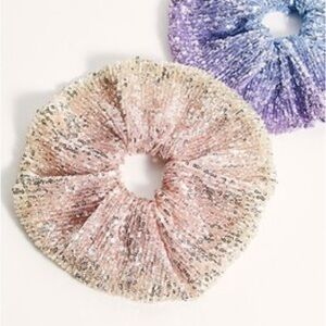 🤎 FP Natural Beige Pink Shine On Super Scrunchie Oversized Sequin Scrunchie